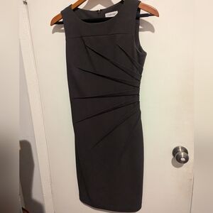 Calvin Klein Sleeveless Sheath Dress- Gray, Size 2